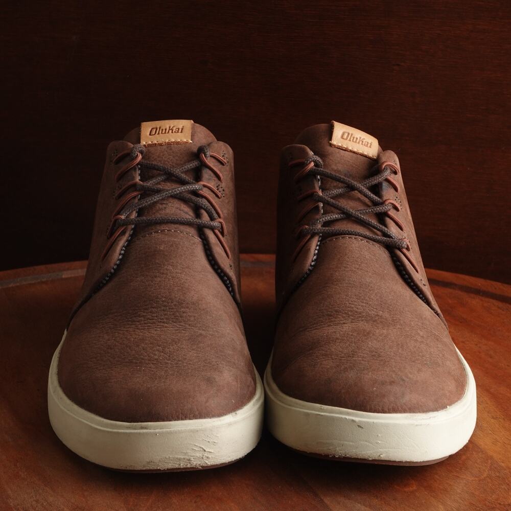 OluKai Boots Mens Size 9 Brown Nana Hele Chukka Leather Comfort Casual Walking - Picture 3 of 13